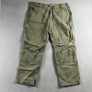 Carhartt Pants Mens 38X28 Moss Green Carpenter Double Knee Distressed Workwear